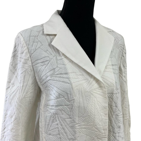 Lafayette 148 New York White Textured Jacket Medium - Picture 2 of 6